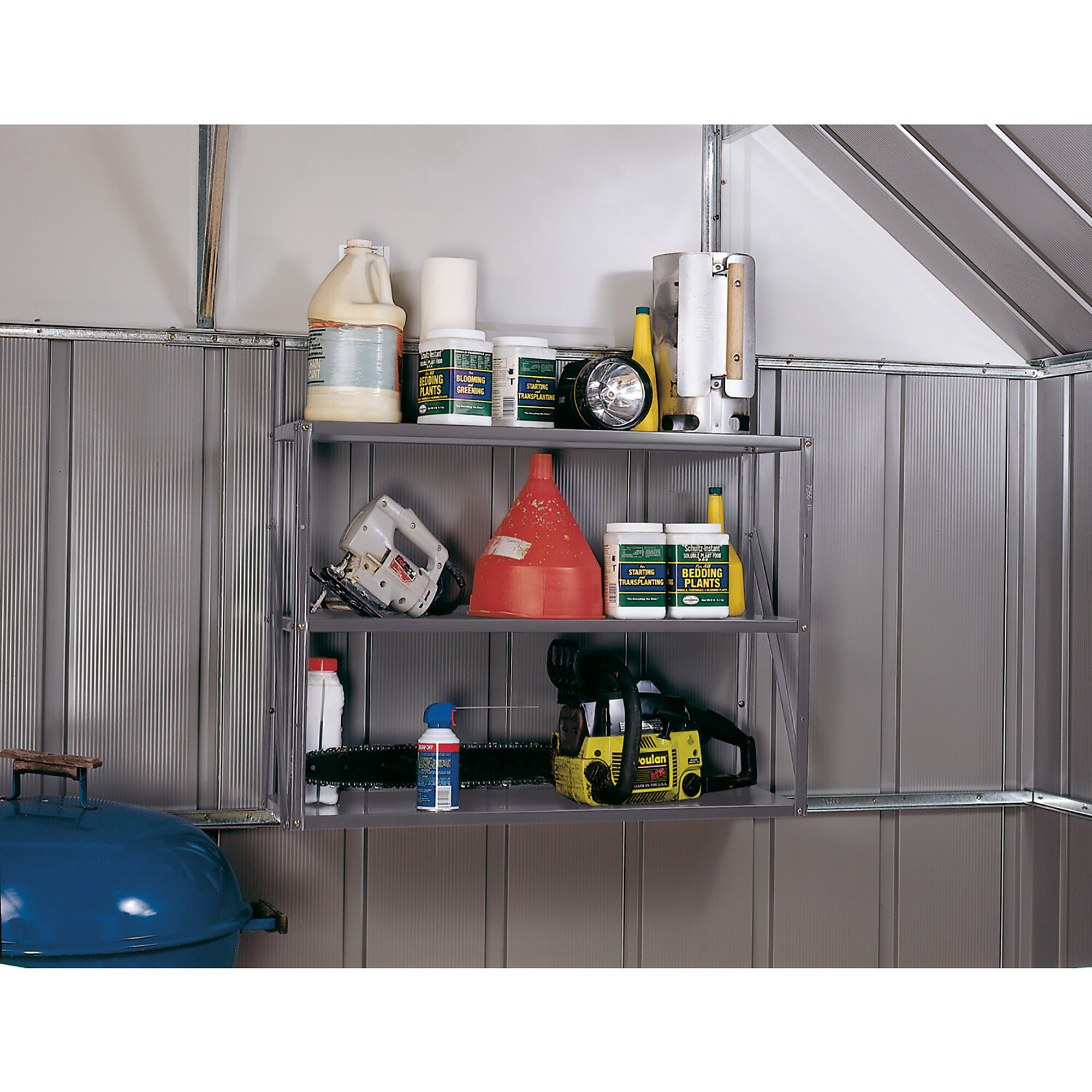 Arrow Storage Products, Shelf Kit - Three Tier, Length 0.9 ft, Width 2.8 ft, Model# SS900-B